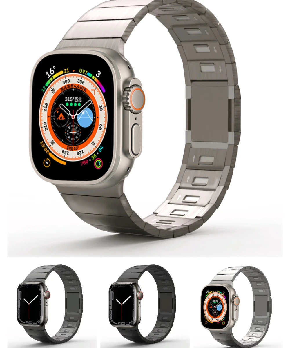 Stainless Steel Band for Apple Watch 44mm 45mm 49mm Magnetic Link Bracelet IWatch Series Ultra 8 7 6 SE 49 45 44 Mm Metal Strap