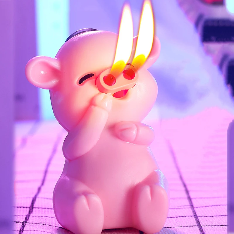 Креативная мини-зажигалка в виде свиньи фонафонарь карманная зажигалка для