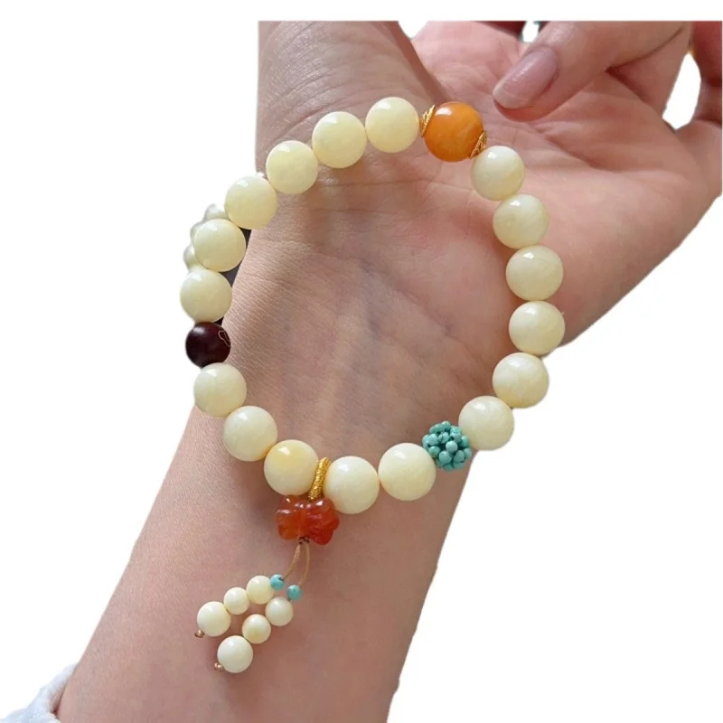 Натуральный одиночный круг русский оловянный браслет костяной фарфор белый