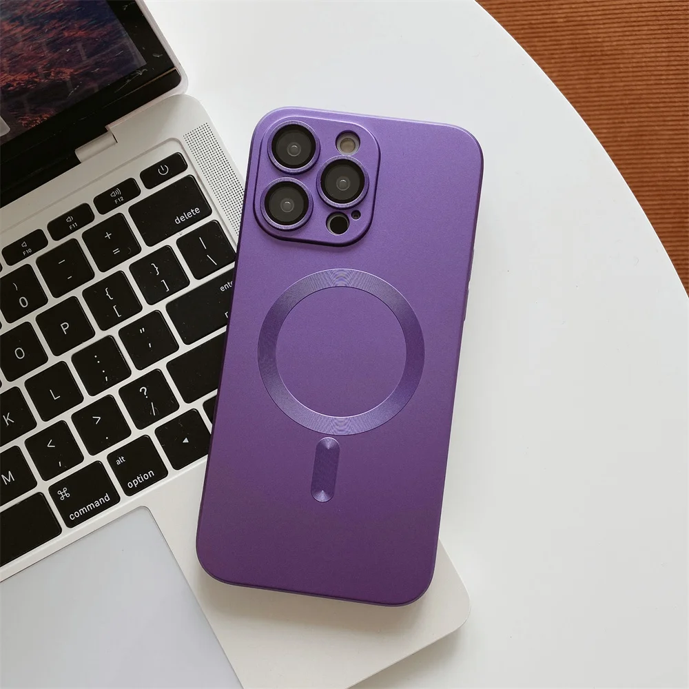 

Full Lens Protection Magnetic Shockproof Soft Back Cover Magsafe Wireless Charging Phone Case For iPhone 14 13 12 Pro Max Cover