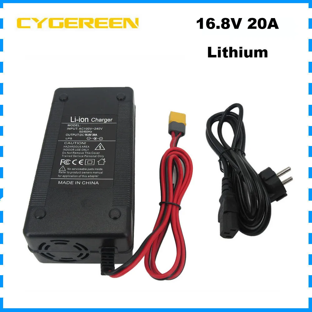 

16.8V 20A Li-ion Battery Fast Charger 14.4V 14.8V 20A XT60 XT90 Connector 4S Lithium RV Solar System Bateria Charger