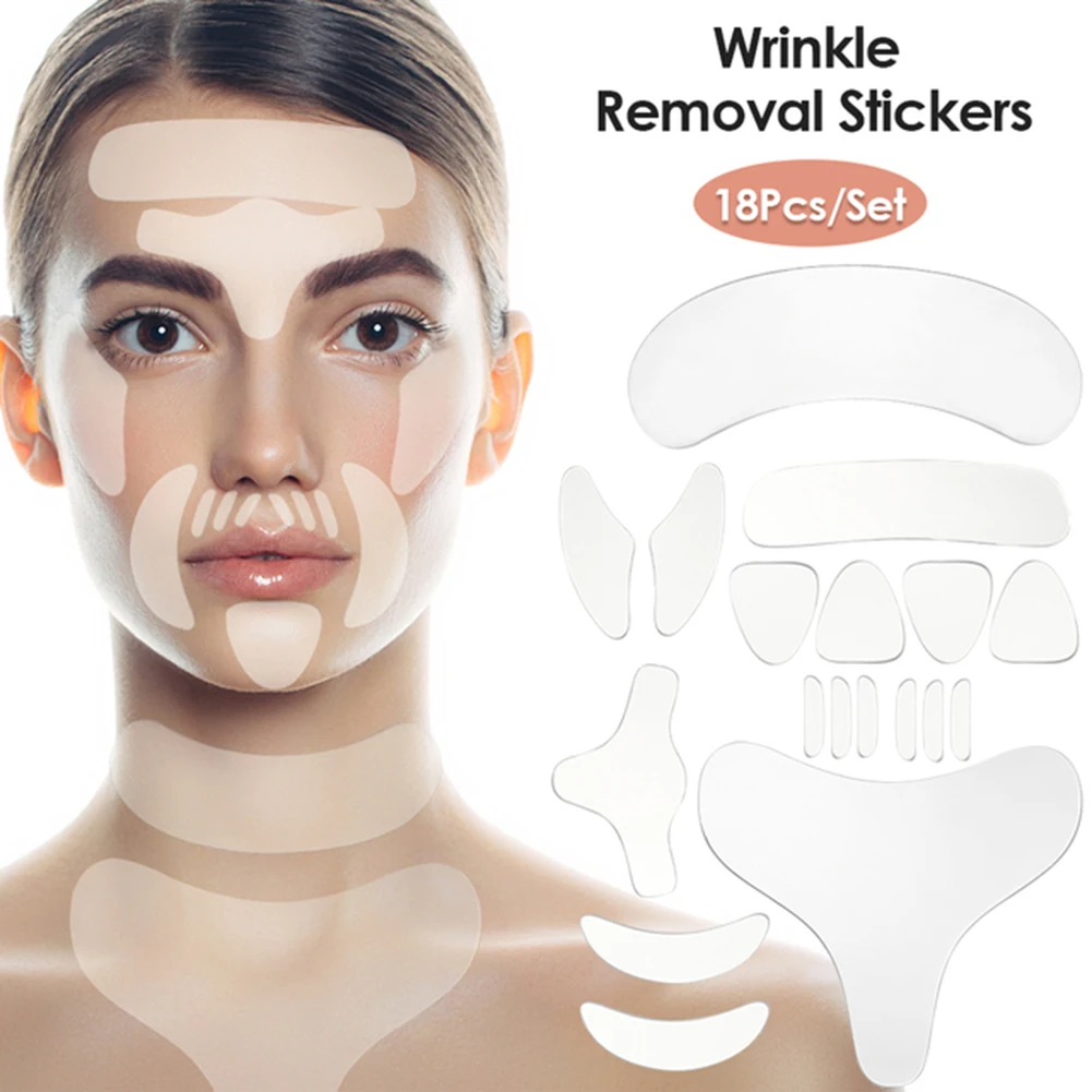 

Reusable Silicone Wrinkle Removal Sticker Face Forehead Neck Eye Sticker Pad Anti Aging Patch Face Lifting Mask Skin Care 18pcs