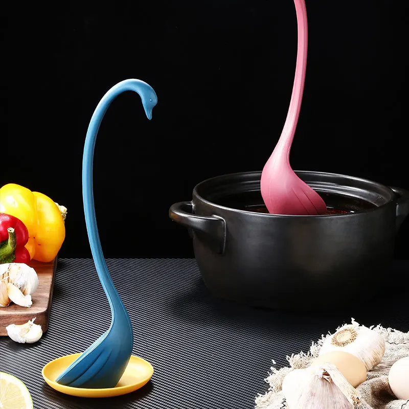

Kitchen Swan Ladle Spoons With Tray Swan Shaped Ladle Special Swan Spoons Useful Cooking Tool Plastic Ladle Home Table Decor