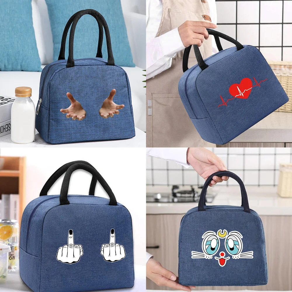 

Lunch Bag Insulated Thermal Box Cooler Tote Unisex Organizer Food Picnic Lunchbox Storage Bags Zipper Handbag Chest Pattern