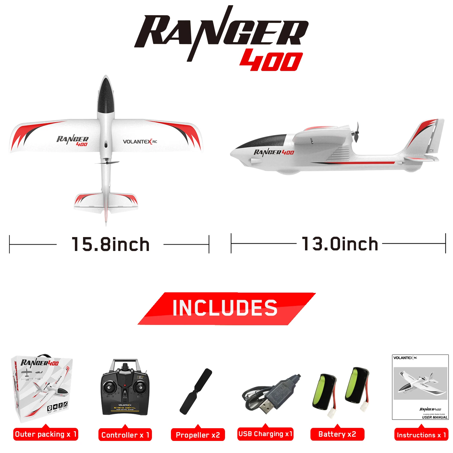 Ranger400 RC Plane 2.4GHz 3CH Glider Remote Control Airplane with Xpilot Stabilization System RTF RC Aircraft Toys Gifts 761-6 images - 6