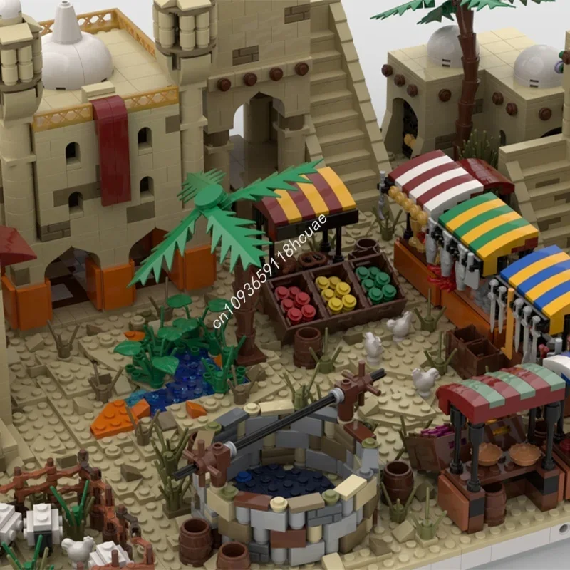 Фото 3957 деталей MOC: Модульная модель «Пустынная деревня» — конструктор, подарок на праздник, игрушка для сборки, идея для творчества, кирпичики DIY №2