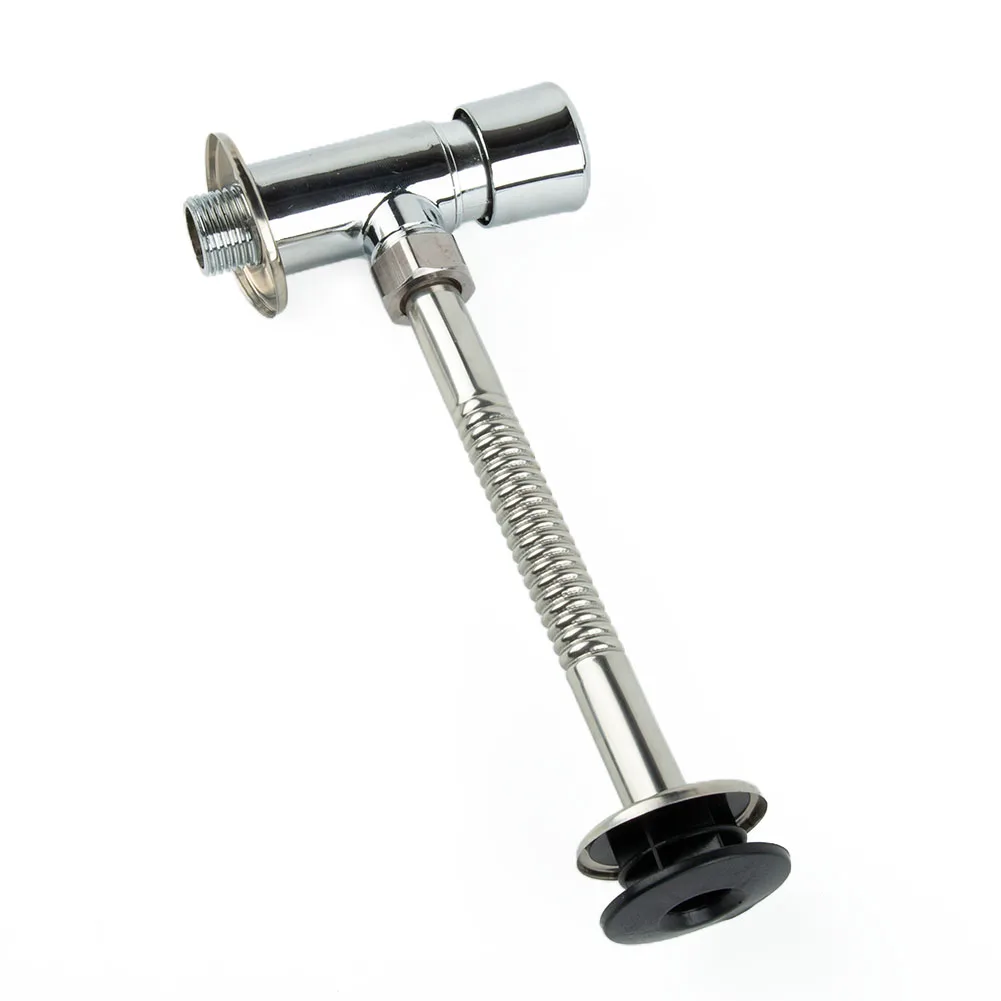 

Toilet Alloy Push Button Urinal Flush Valve With Polished Chrome Bathroom Delay Urine Valve Pee Self-closing Flush Valve