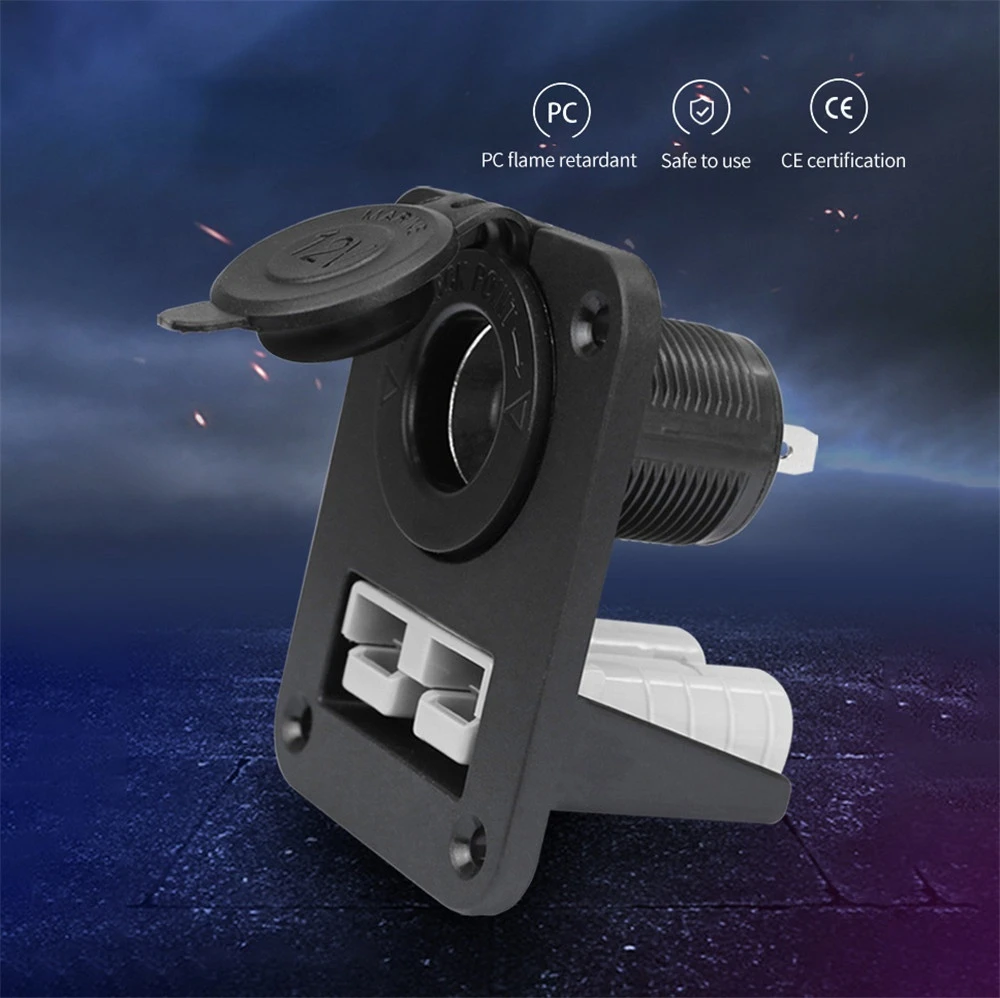 

2 in 1 amp Anderson Plug Cigarette Lighter Socket Charger Flush Mount Recessed Plate for Caravan Camper Boat Truck