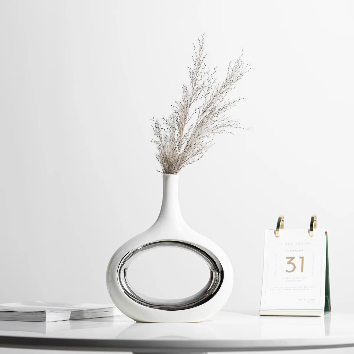 Керамическая ваза круглые полые золотые цветочные композиции аксессуары для