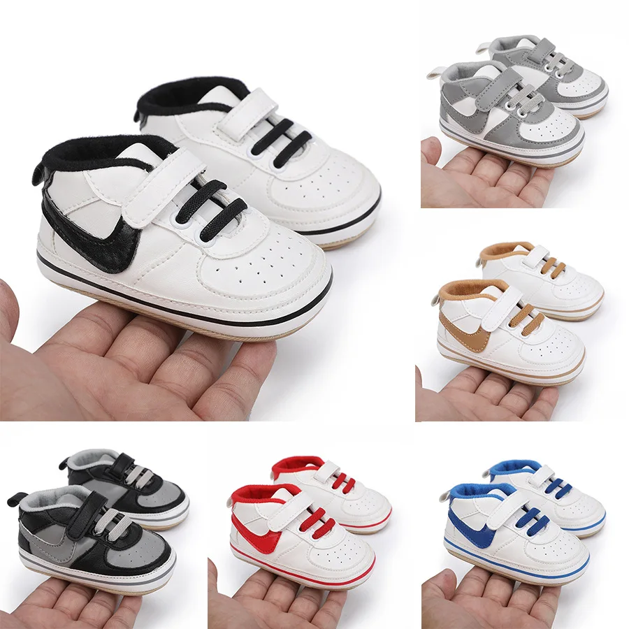 2023 New Style Baby shoes Newborn Baby Girls Boys Soft Sole Shoe Anti Slip Pu leather Sneakers Hard sole Prewalkers 0-18M