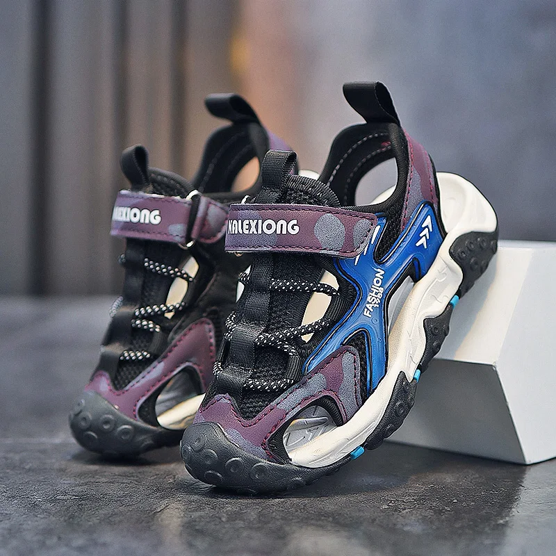New Style Summer Kids Sandals Breathable Boys Sandals Comfortable Children Shoes Outdoor Beach Baotou Wear Resistant Sandal