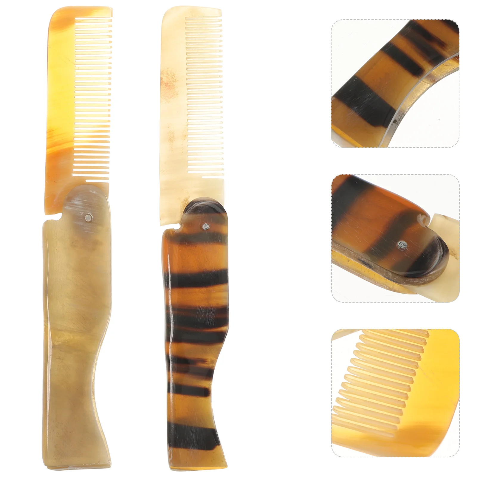 2 шт. складная расческа для волос антистатический оздоровительный массаж бычий