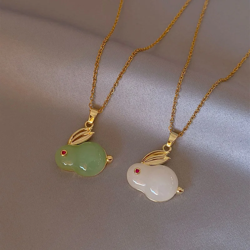 

New Fashion Rabbit Pendant Necklace Women Sweet Animal Choker Neck Chain Wedding Party New Year Jewelry Accessory Girl Gifts
