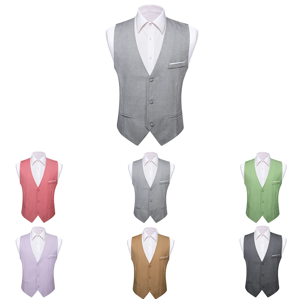 Дизайнерский Шелковый однотонный жилет для мужчин