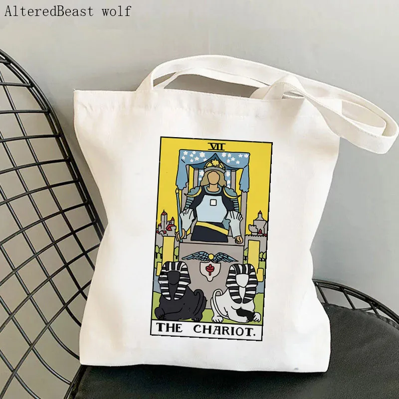 

Женская сумка для покупок magic The Protector cat witchy Tarot bag Harajuku Shopping Canvas Shopper Bag girl Женская сумка через плечо