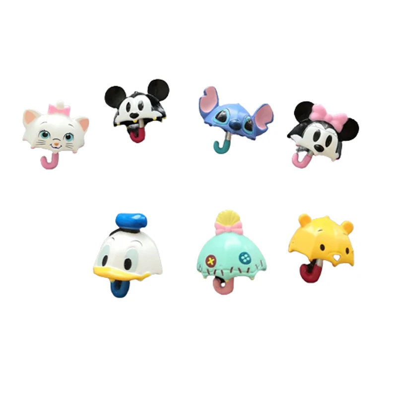 

7Pcs/Set Disney Mini Size The Umbrella Series Stitch Mickey Pooh Bear Scrump Action Figure Toys DIY Accessories Gift for Kids