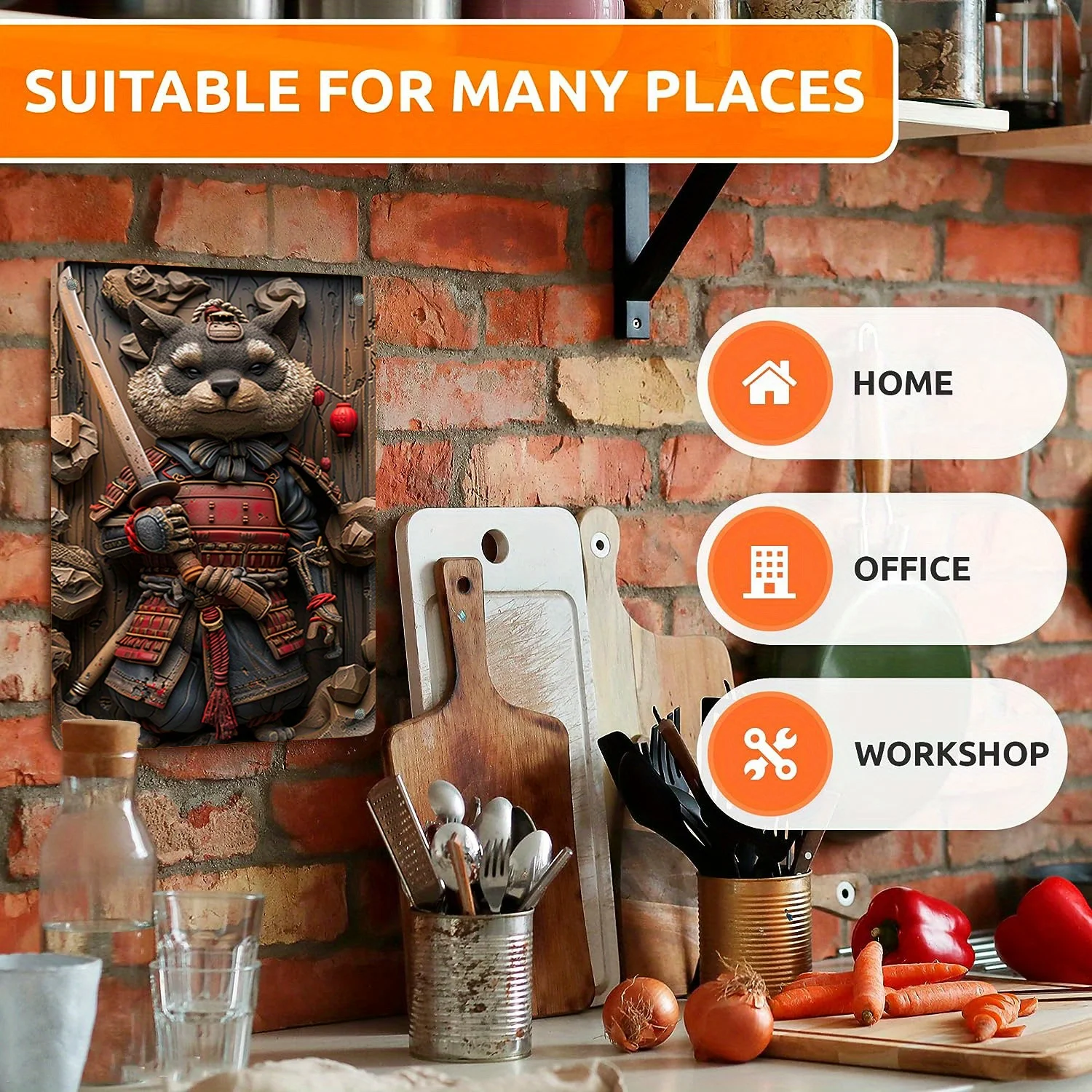 Винтажная японская алюминиевая вывеска Тауки — 8X12 дюймов идеально подходит для