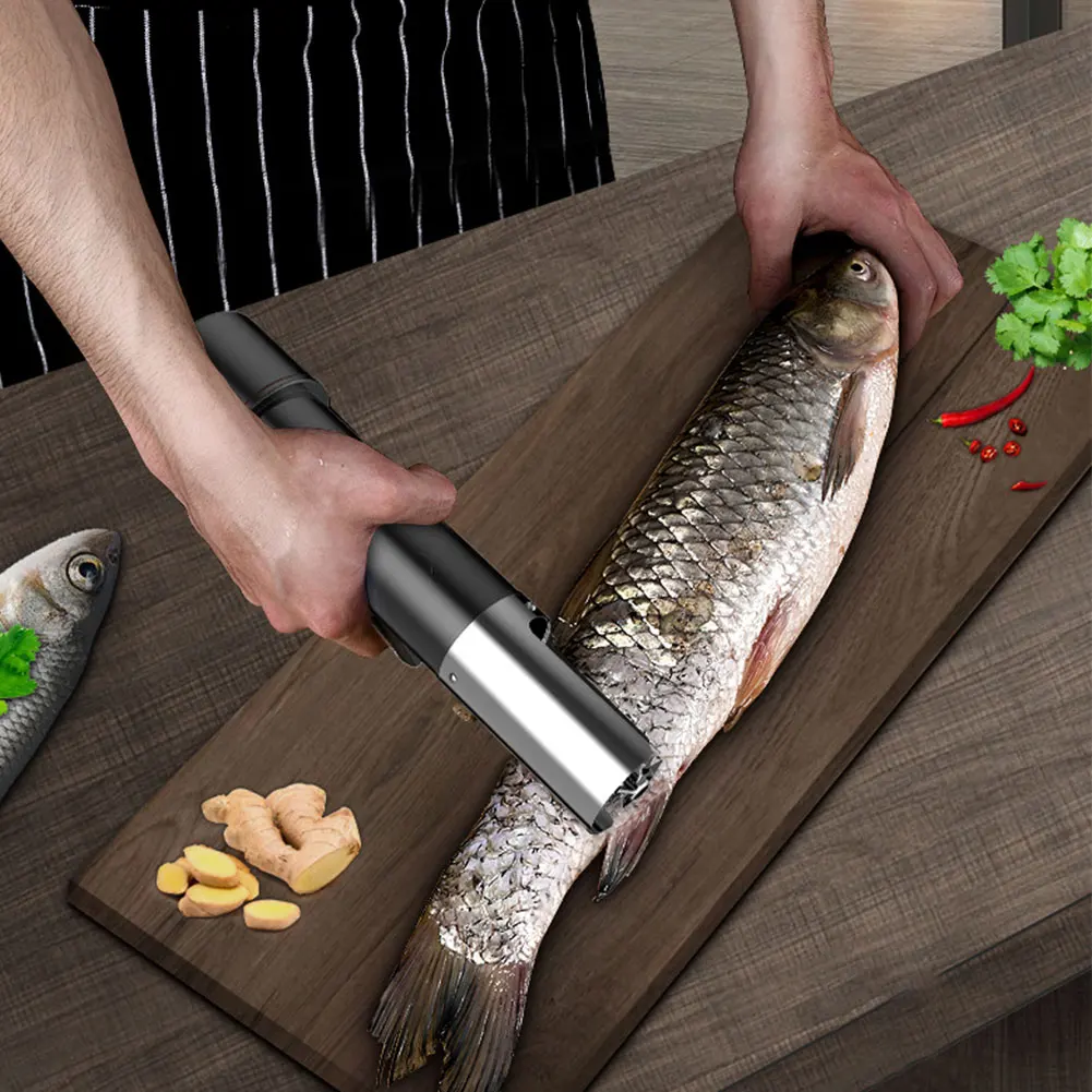 

Scale Scraper Skinner Powerful Cordless Electric Fish Scaler Waterproof Ergonomic Seafood Home Kitchen Handheld Supermarket