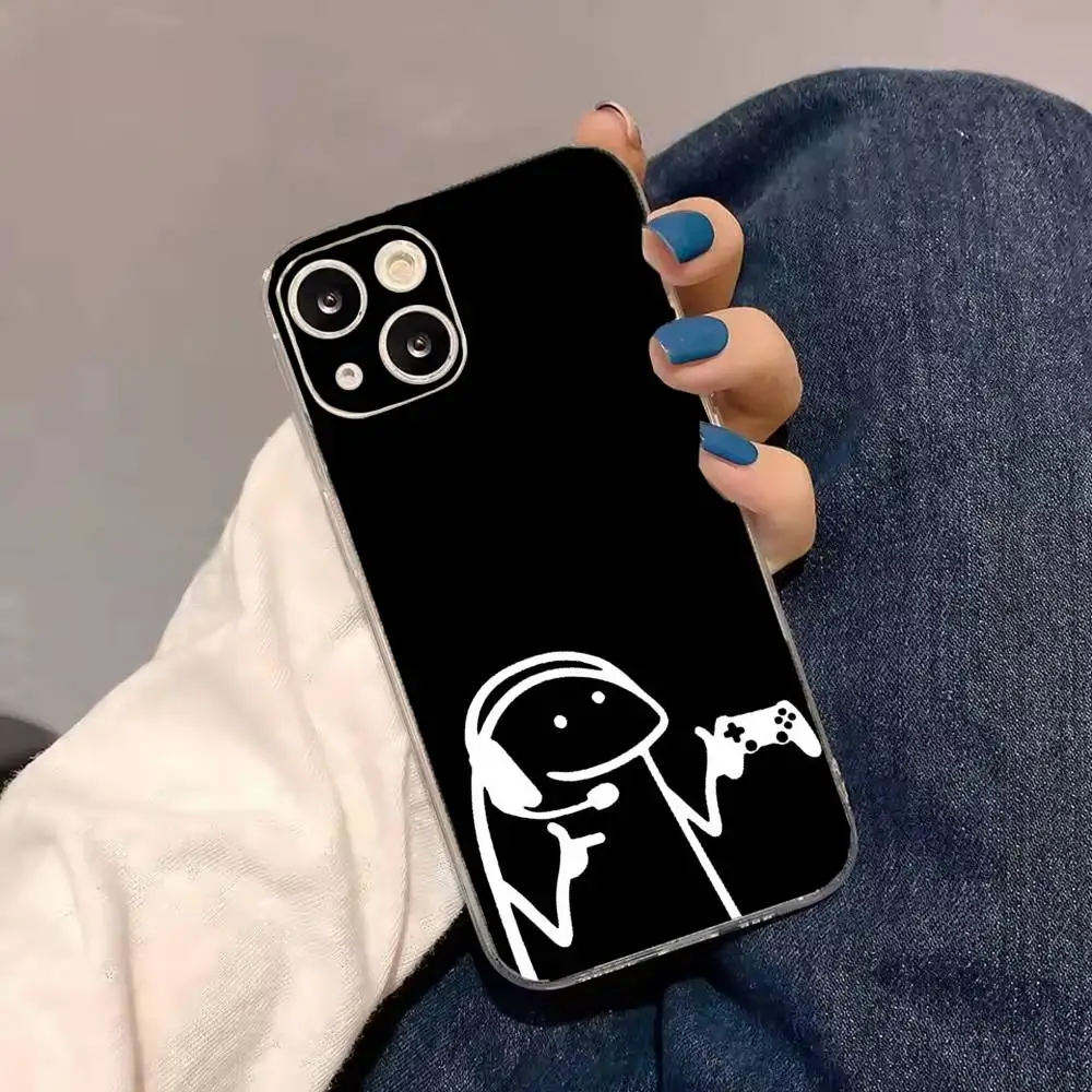 Забавный чехол S-Stickerman F-Flork для iPhone 17, 16, 14, 13, 12, 11, 15 Mini Pro Max, прозрачная накладка (art.: 3920dc829bc4c) - 3920dc829bc4c