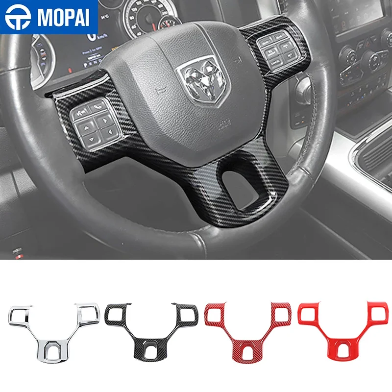 

MOPAI Interior Accessories for Dodge RAM 1500 Car Steering Wheel Decoration Cover Stickers for Dodge RAM 1500 2010-2017