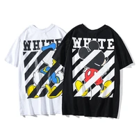 disney mickey mouse men womens t shirt stripe arrow clothes casual tee shirts cotton ow streetwear loose oversize tops