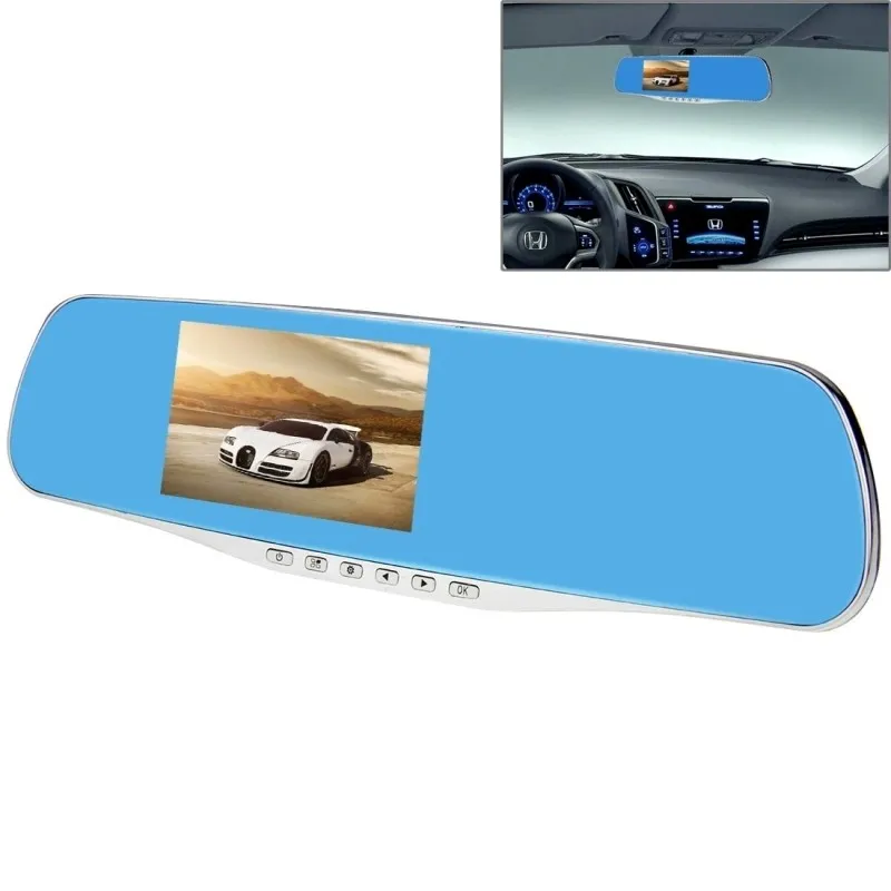 Видеорегистратор автомобильный HD 1080P экран 4 3 дюйма зеркало заднего вида