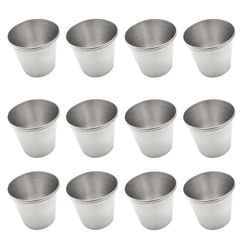 

Cups Shot Steel Cup Stainless Metal Glasses Sauce Drinking Mini Tumbler Vessel Camping Dipping Coffee Whiskey Portable Condiment