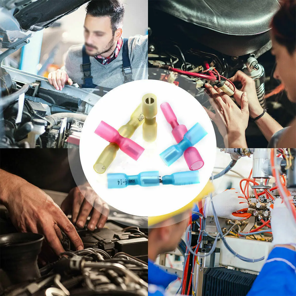 100 шт. термоусадочная пуля женский и мужской провод комплект обжимных клемм для