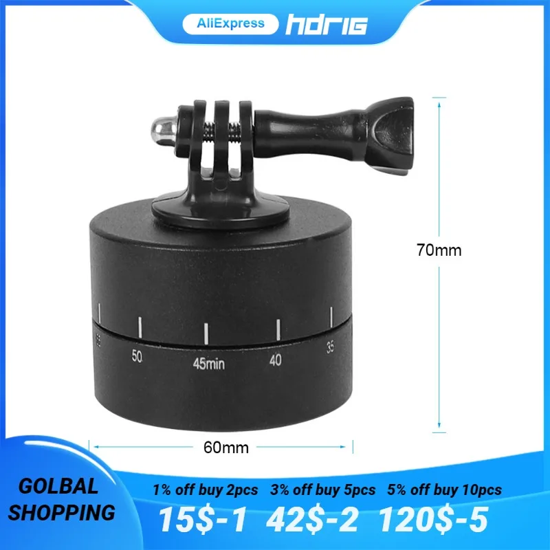 

HDRIG 360 TL Time lapse Stabilizer 360 Degree Auto Rotation Camera DSLR With GoPro Mount Adapter For GoPro 9 8 7 6 5 4 Xiaomi