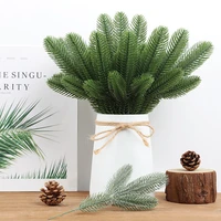 24pcs christmas pine needle branches fake plant christmas ornament decorations diy wreath gift box decor christmas accessories