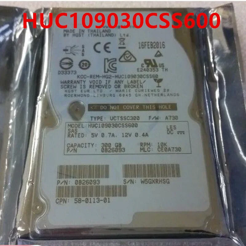 

New Original HDD For Hgst 300GB 2.5" SAS 64MB 10000RPM For Internal HDD For Server HDD For HUC109030CSS600