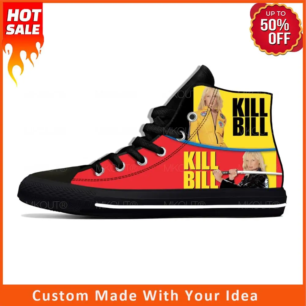 

Высокие кроссовки Kill Bill для мужчин и женщин, повседневная холщовая обувь для подростков, дышащая легкая обувь для бега с 3D принтом
