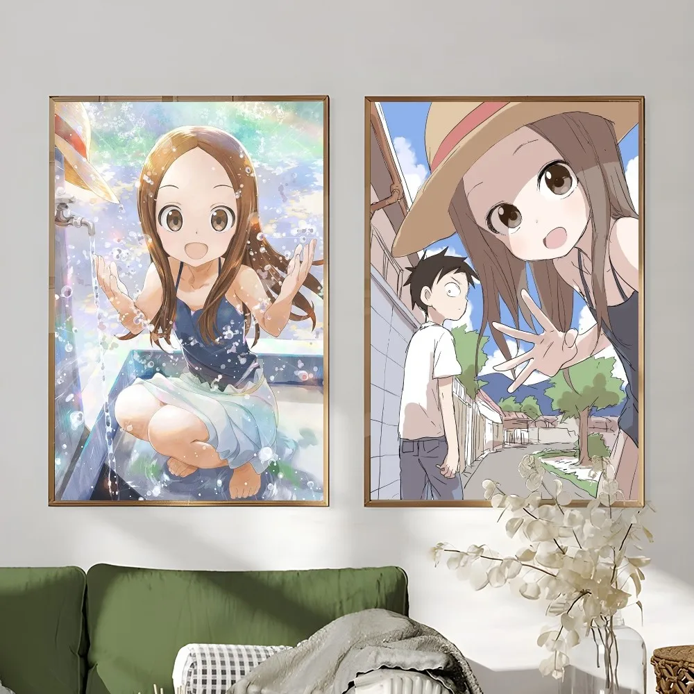 1pc Anime T-Teasing Master Takagi-san Poster Sticky Wall Art Printing Waterproof Home Living Bed Room Bar Aesthetic Decor
