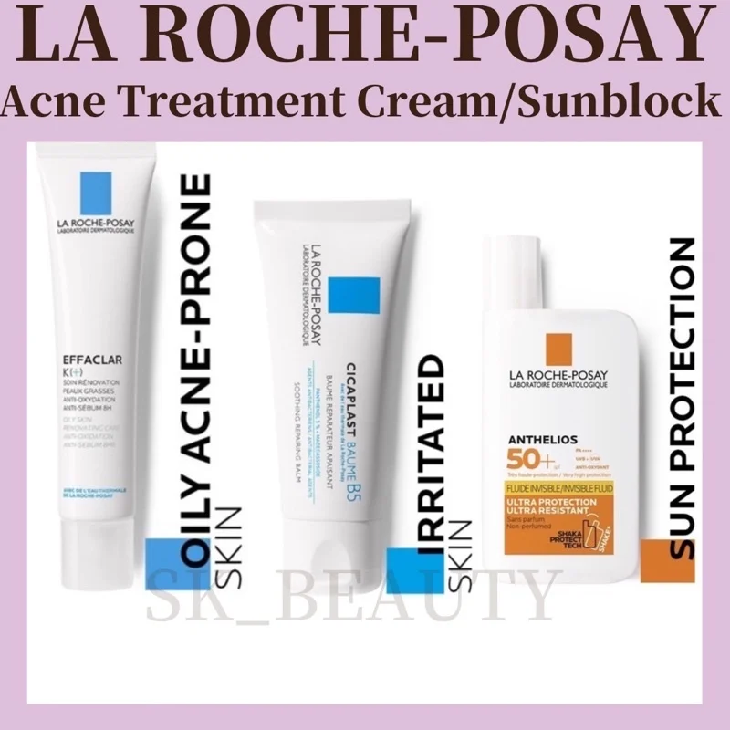 

Original La Roche Posay Effaclar K+ No-Tinted Sunscreen / B5 Repair Cream 40ml Mild Soothing Oil Control For Acne Skin 3PCS Set