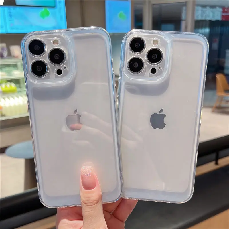 Ультратонкий Прозрачный мягкий чехол для телефона iPhone 13 14 15 Pro Max XS XR X Plus
