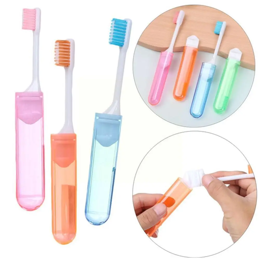 

Portable Folding Toothbrush Super Soft Bristle Travelling Fold Teethbrush Outdoor To Travel Camping Take Hiking Easy Toothb C9y1