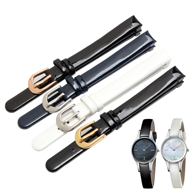 

Ladies Fashion Leather High Gloss Watch Strap For CK K43231 K43232 K43236 Watch Band 10mm Stainless steel pin buckle Accessorie