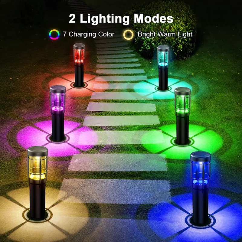 

Solar Pathway Lights,6 Pack Solar Outdoor Lights Up To 14 Hrs Warm White Solar Landscape Lights,IP65 Waterproof For Yard