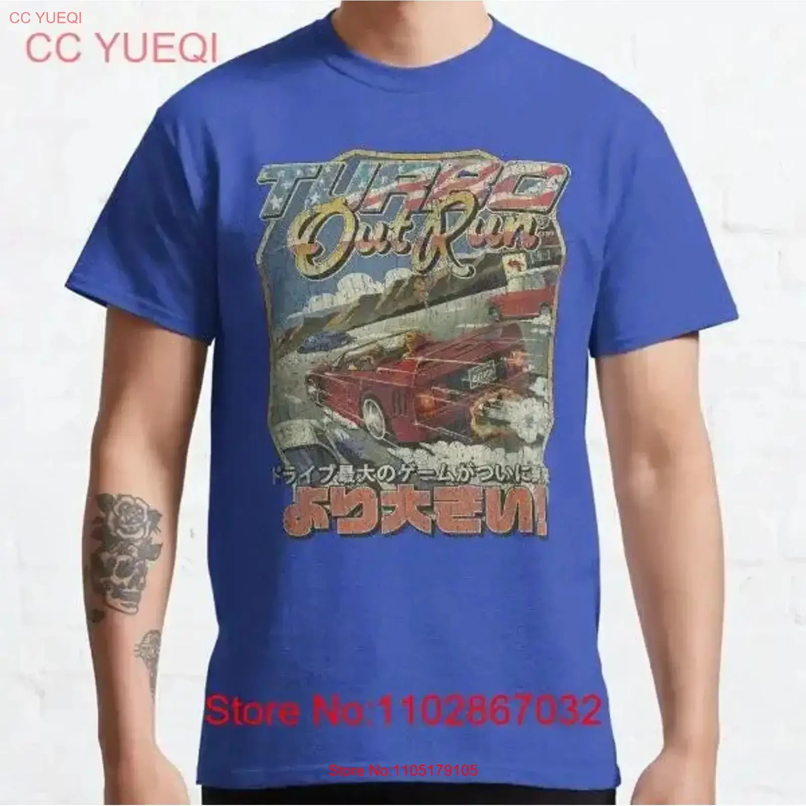 Фото Классическая футболка Turbo Outrun 1989 года, винтажная стираная, удобная, повседневная, модная, слегка дизайнерская одежда, стильная винтажная футболка с графикой №1