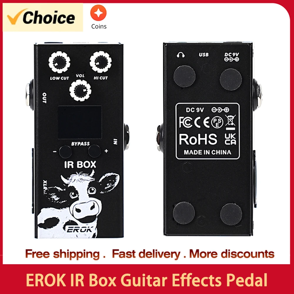 EROK IR-BOX Педаль Мультиефектов Для Бас-гитары С 32 Предварительно Загруженными