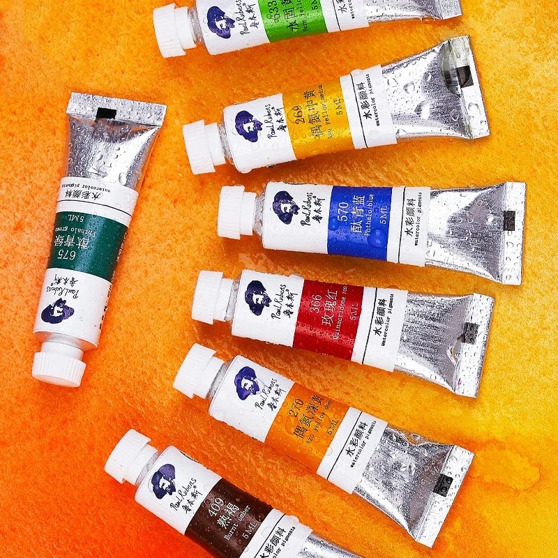 Paul Rubens 18/24/36Colors Watercolor Pigment 5ML Tube Professional Drawing Pigments Set For Artist Painting Art Supplies - купить по