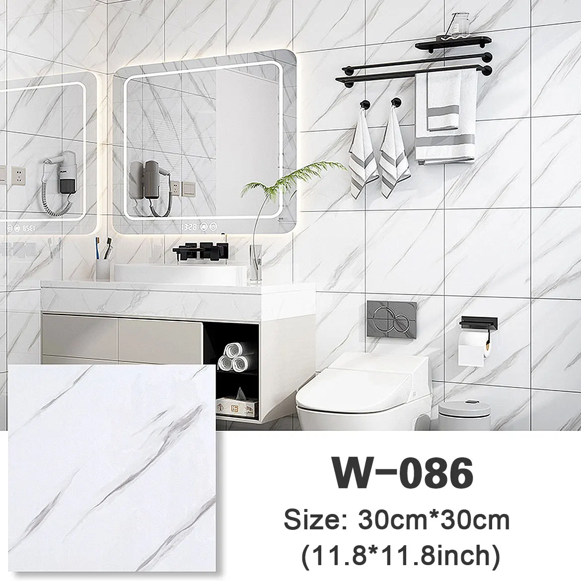 10 шт. толстые наклейки на стену самоклеящаяся плитка пол мраморные обои для