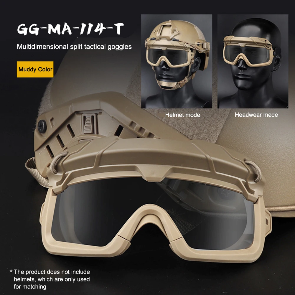 

Tactical Protection Goggles Outdoor Gaming Paintball Goggles Anti Fog Windproof Hiking Airsoft Goggles Fits for Tactical Helmet