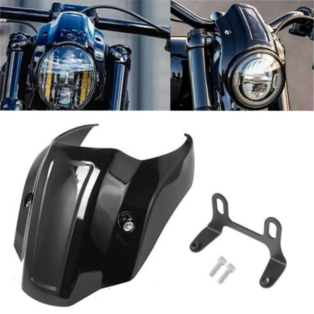 

Motorcycle Gloss Black Front Mask Headlight Fairing Cowl For Harley Street Bob FXBBS 114 FXBB 107 2018-2022 2019 2020 2021