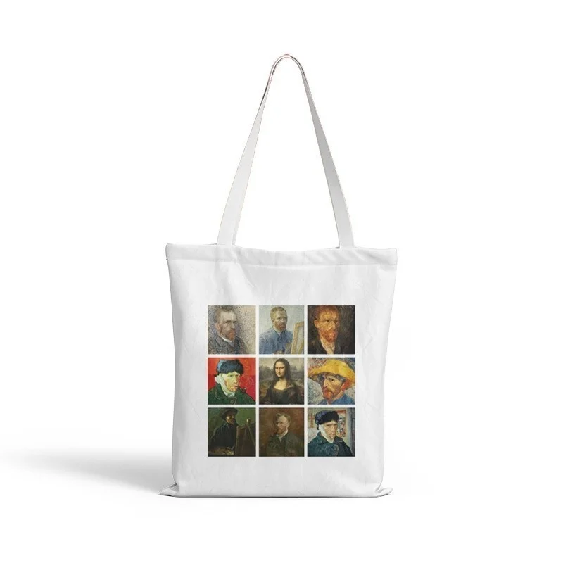 

Shoulder Tote Bag Shoppers Bags Eco reusable Large Capacity Handbag 2022 New Van Gogh vintage kawaii Art Casual Student Book Bag