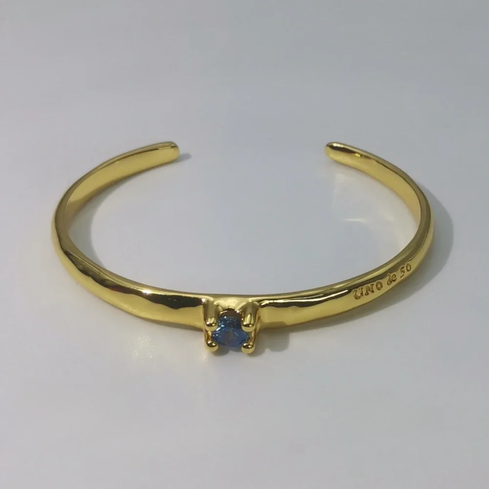 Роскошный 2024 новый испанский браслет UNOde ослепительный двухслойный с синими