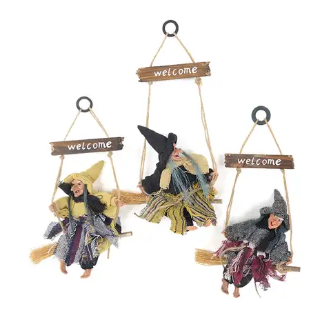 Подвеска в виде ведьмы веника для Хэллоуина, ретро, для вечеринок, баров, модемов, привидений, реквизит для размещения дома, 2022