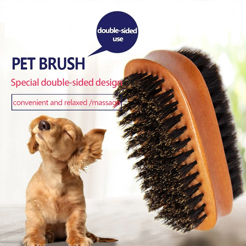 

Dog Cat Pet Combs Grooming Deshedding Double Sided Wooden Brush Effective Cleaning Back Massage Animal Bathing Hair Removal