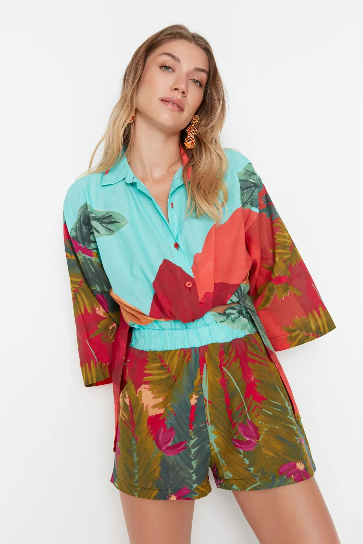 

Landscape patterned bottom-top suit TBESS22AU0040