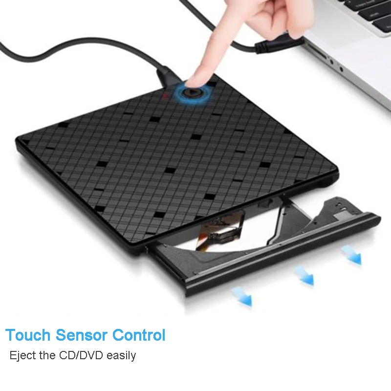 

Внешний оптический привод DVD RW USB 3,0, устройство для чтения и перезаписи CD DVD, портативный привод с сенсорным управлением ROM для ноутбука, ПК
